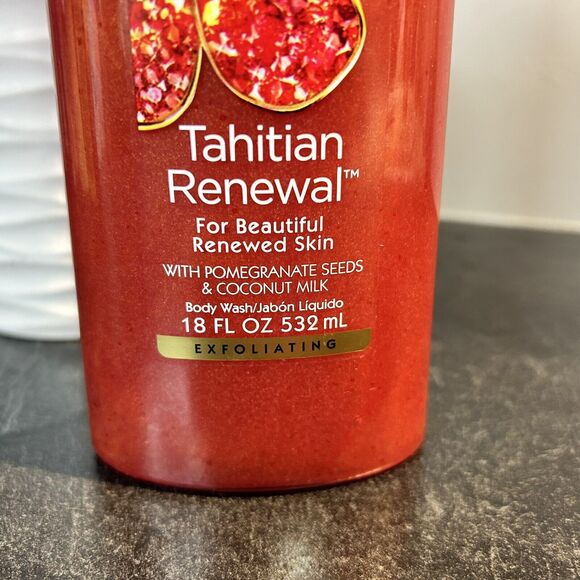 NEW Caress TAHITIAN RENEWAL Pomegranate Coconut Milk Exfoliating Body Wash 18oz - Picture 2 of 6